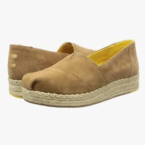 TOMS Platform Alpargata Toffee Suede (missing thin insole)